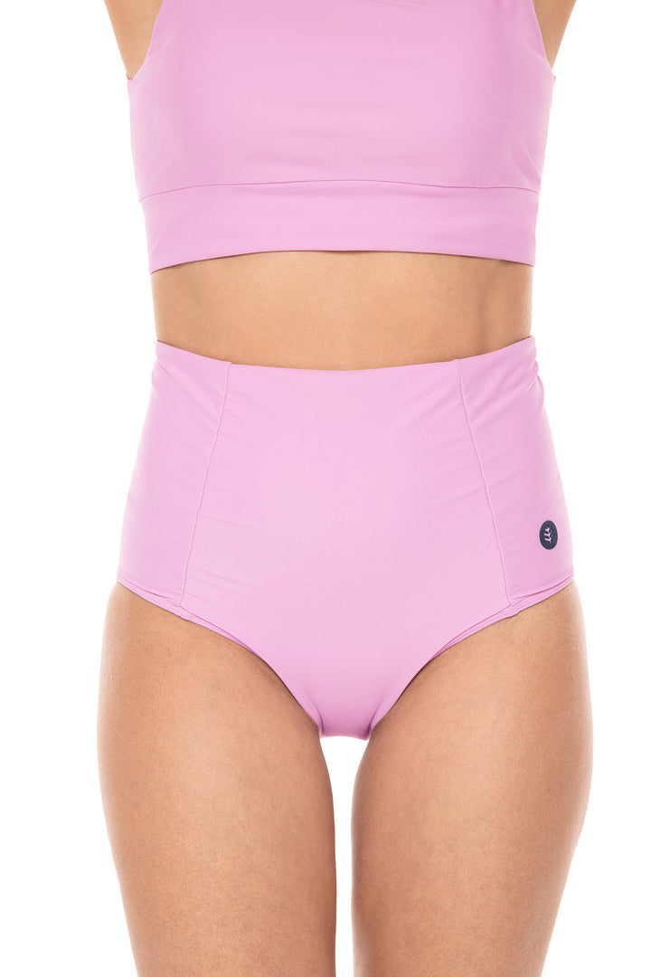 Women's High Rise Swim Bottoms | Peony Pink position-1