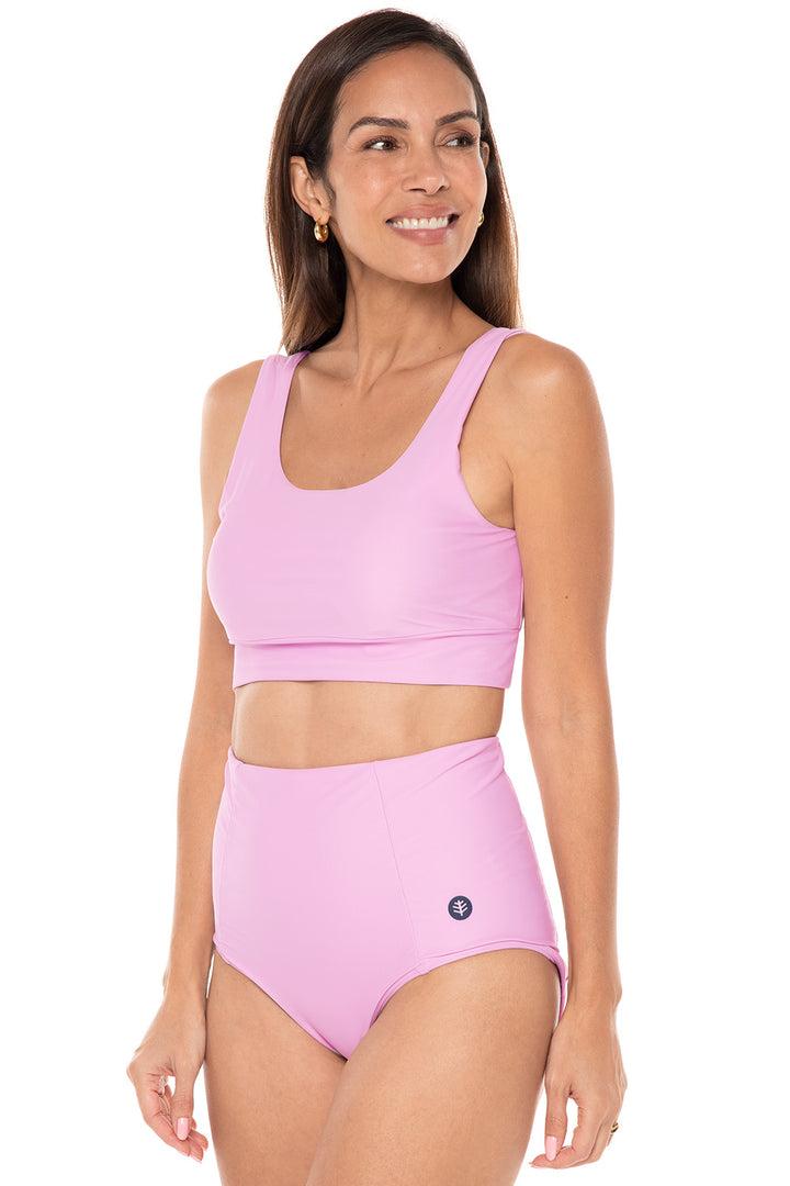 Women's High Rise Swim Bottoms | Peony Pink position-5