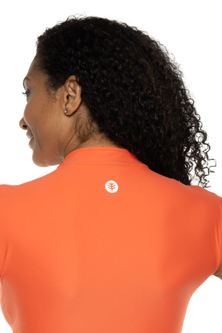 Cap Sleeve Swimsuit | Vivid Coral position-2