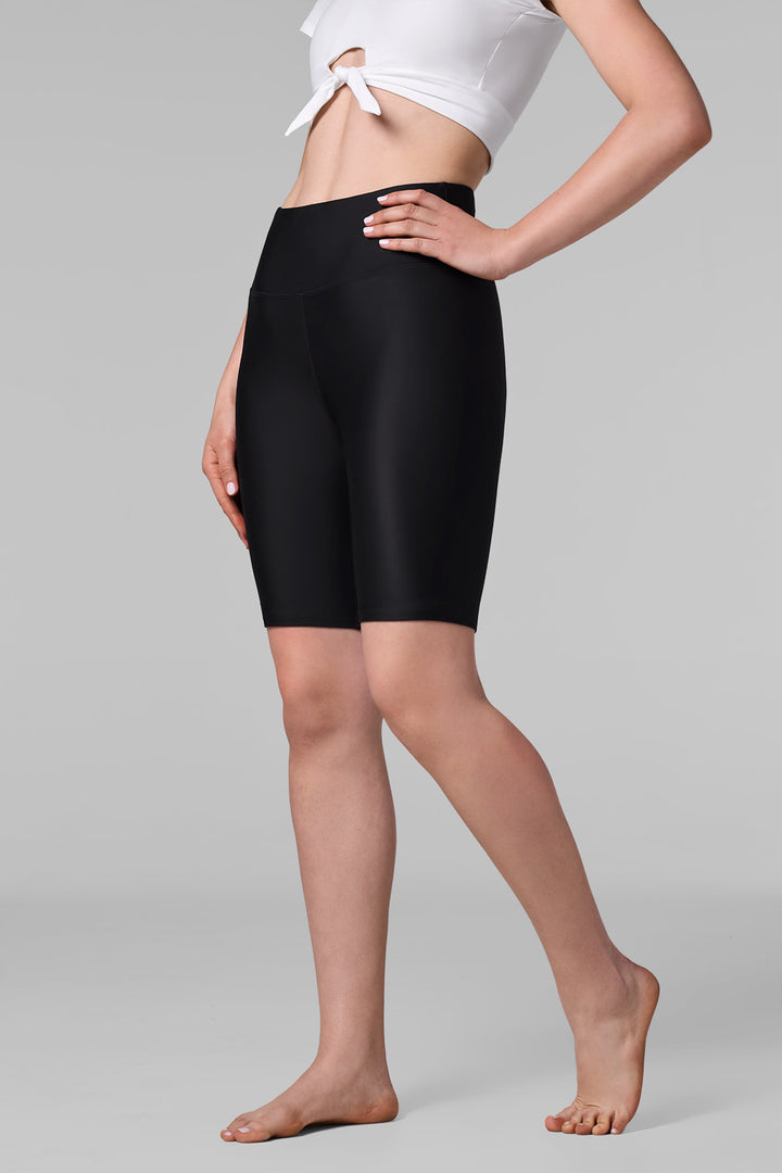 Women's High Rise Swim Shorts | Black position-1