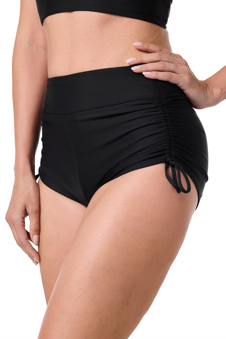 Women's Ruche Swim Shorts | Black position-3