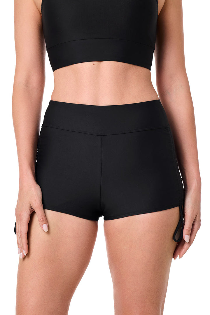 Women's Ruche Swim Shorts | Black position-8