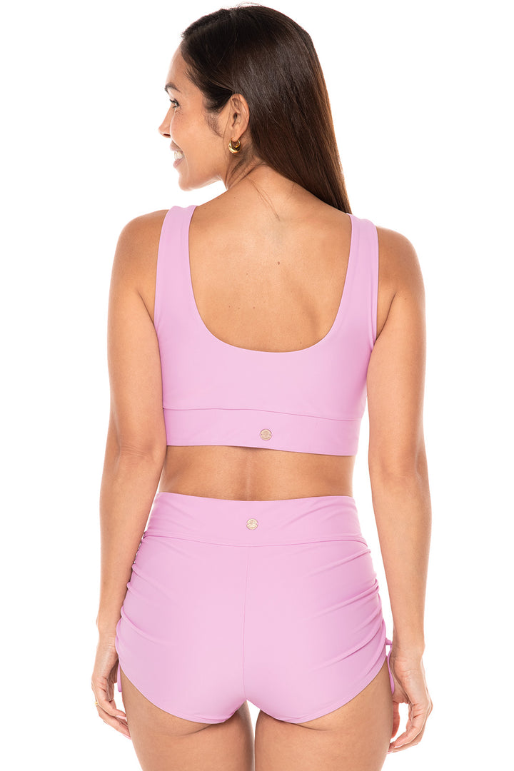 Women's Ruche Swim Shorts | Peony Pink position-3