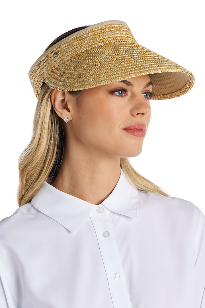 Women's Wheat Straw Visor | Natural position-4