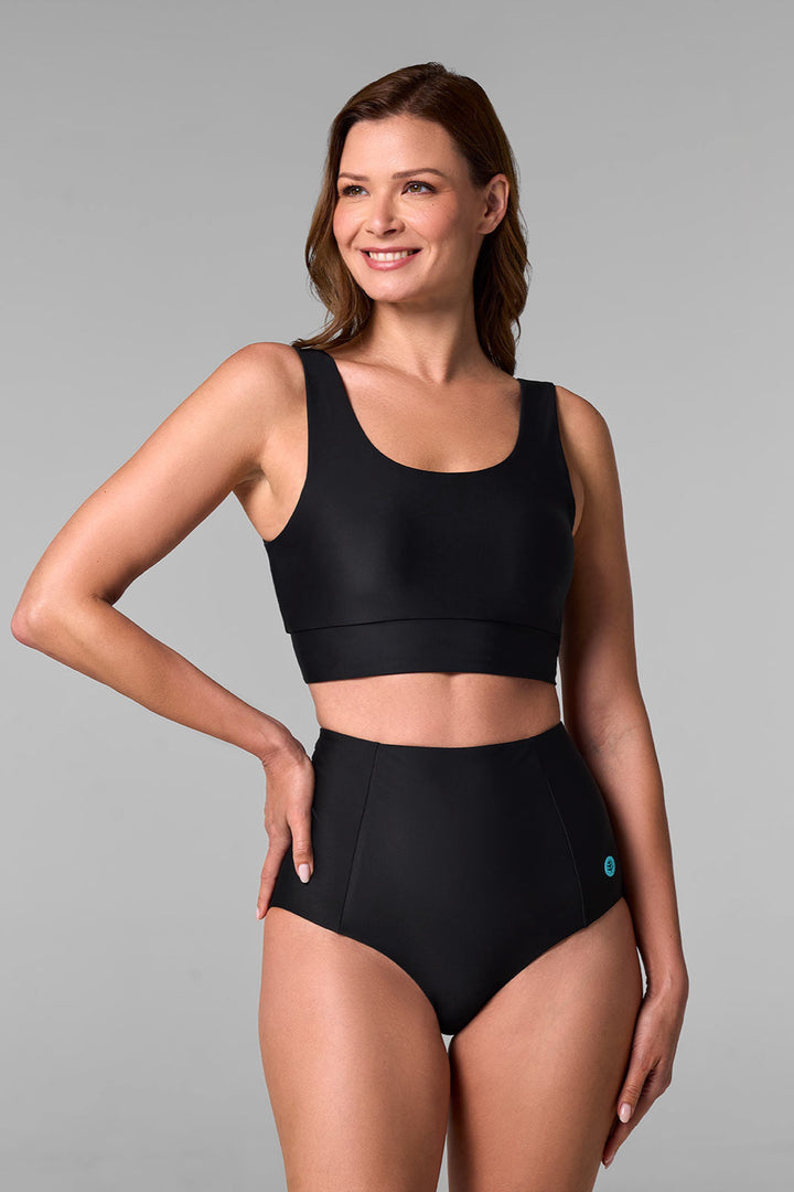 Bikini Swim Crop Top | Black position-1