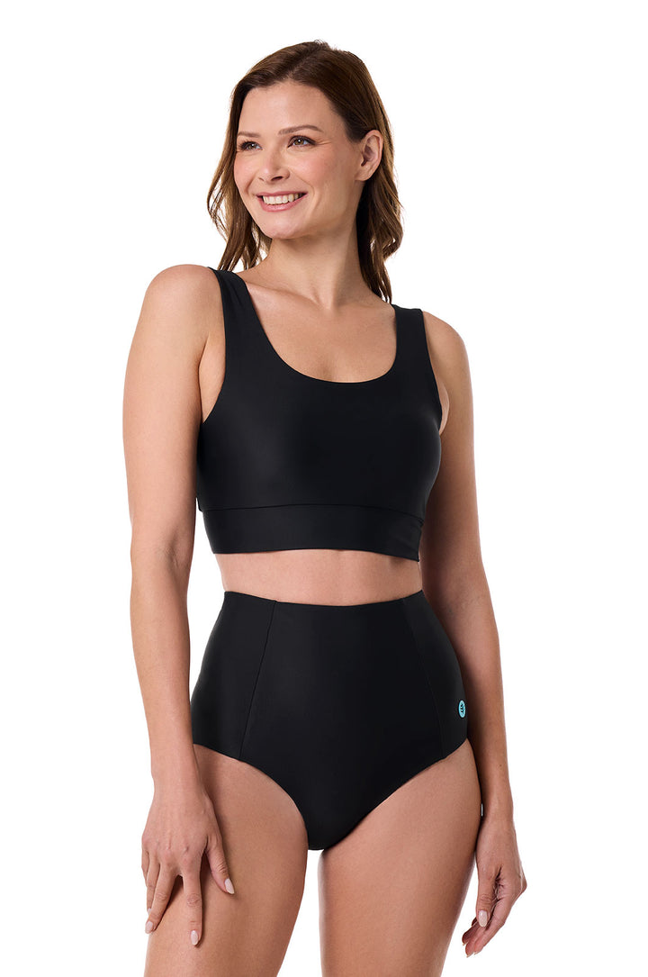 Bikini Swim Crop Top | Black position-2