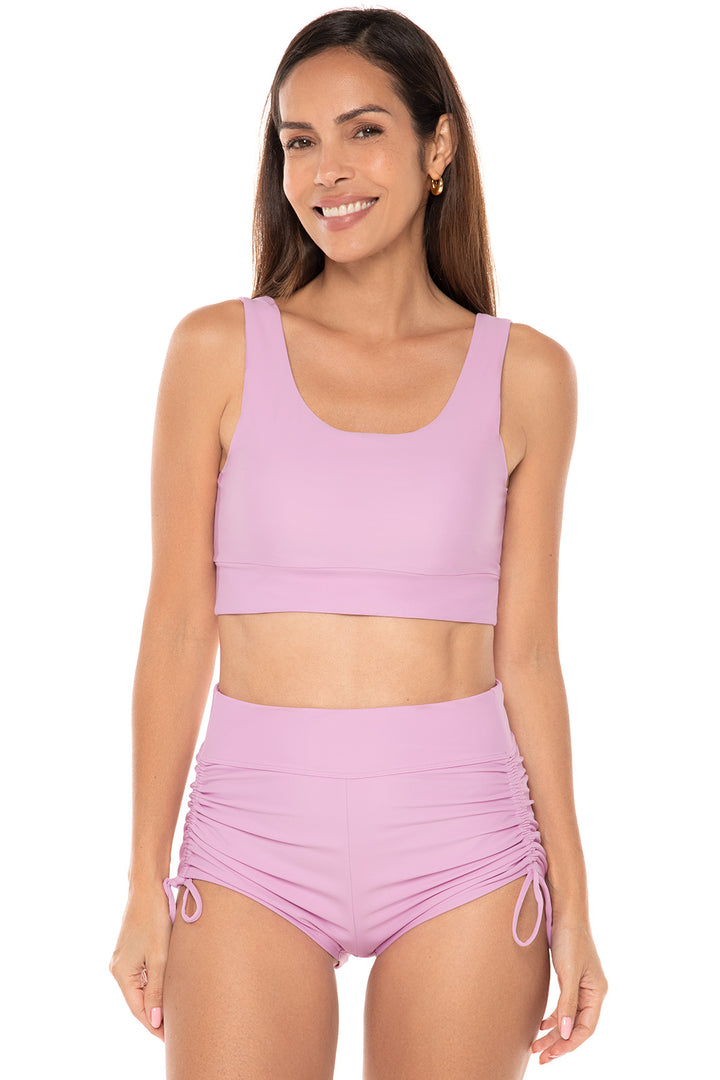 Bikini Swim Crop Top | Peony Pink position-1