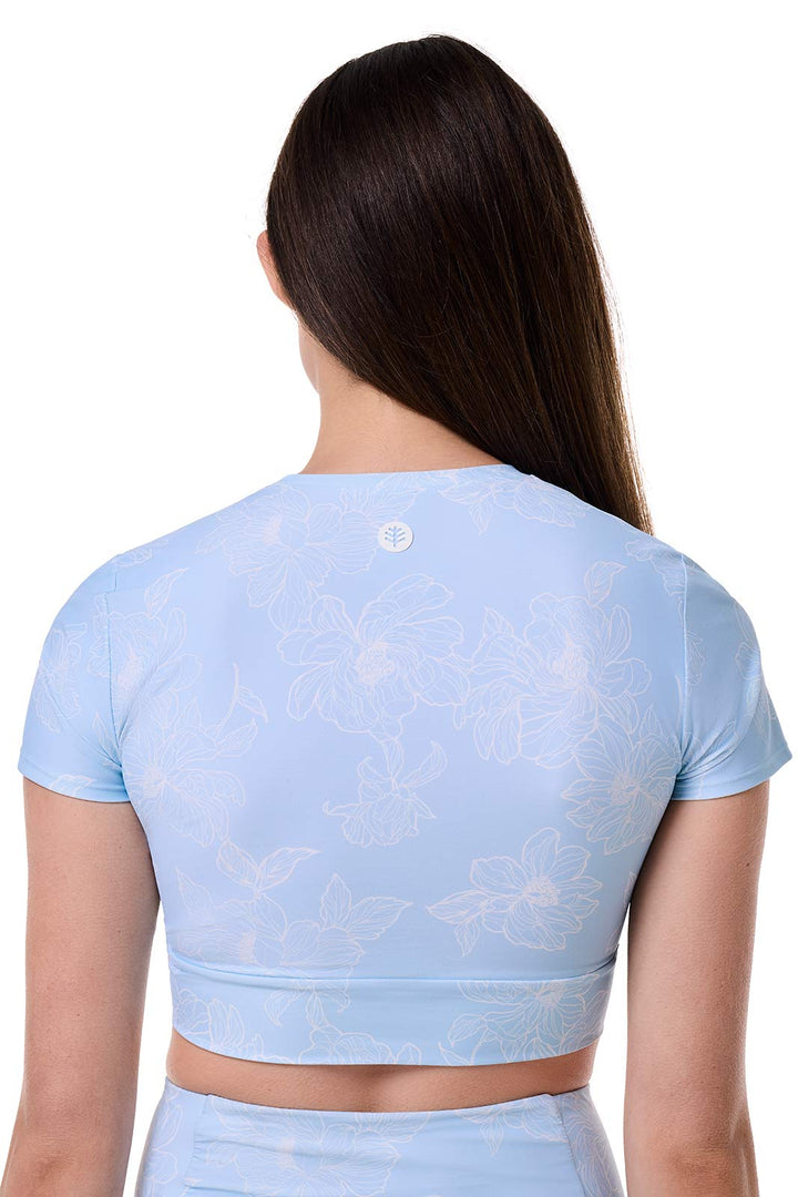 Women's Swim Crop Top | Skyride Perfect Peony position-4