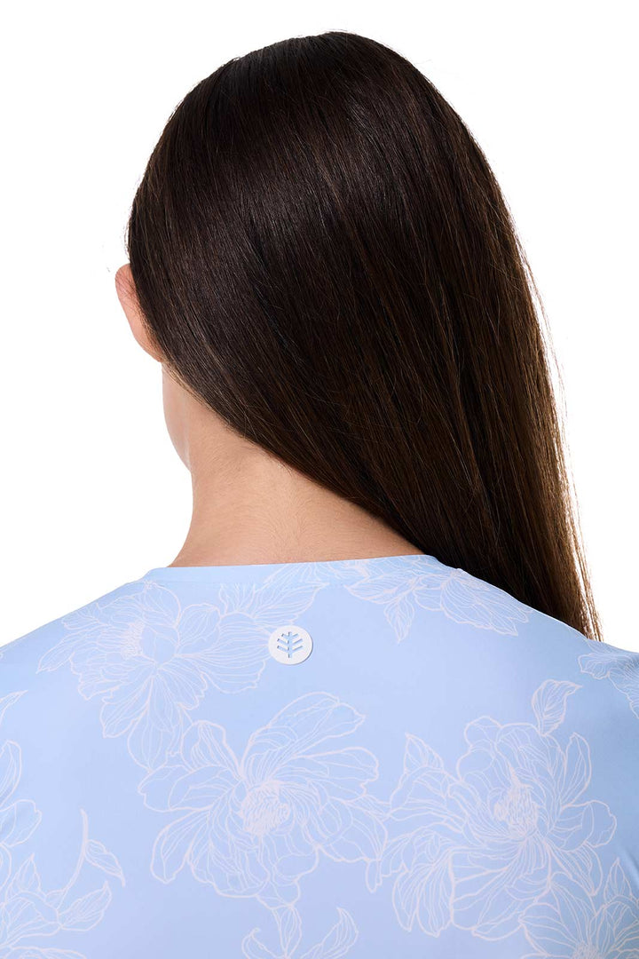 Women's Swim Crop Top | Skyride Perfect Peony position-5