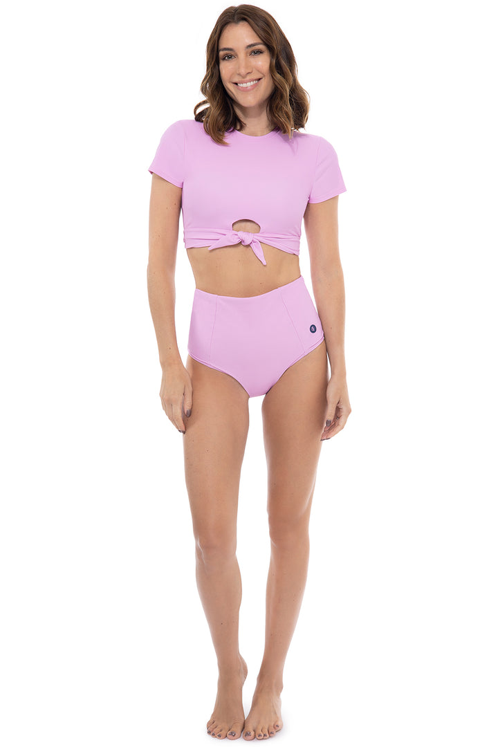 Women's Swim Crop Top | Peony Pink position-6