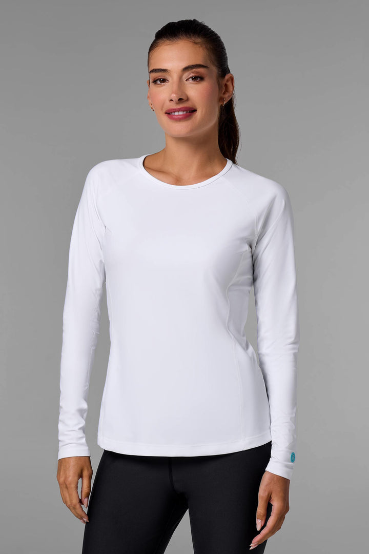 Women's Lightweight Swim Shirt with Long Sleeves | White position-1