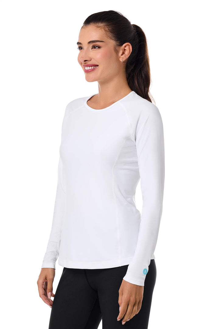 Women's Lightweight Swim Shirt with Long Sleeves | White position-3