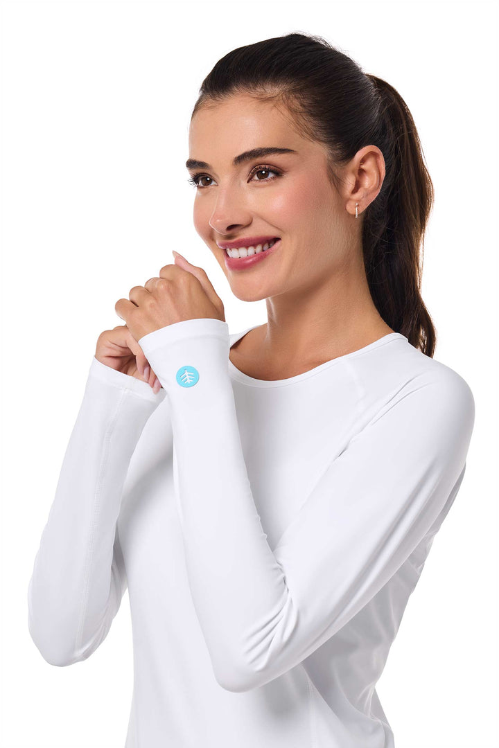 Women's Lightweight Swim Shirt with Long Sleeves | White position-5