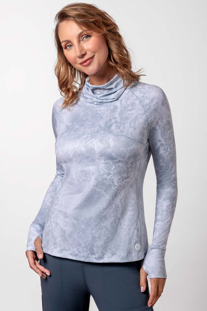Women's Vented Fishing T-Shirt | Grey Water Print position-1
