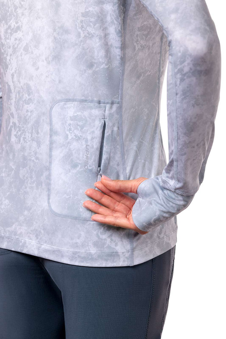 Women's Vented Fishing T-Shirt | Grey Water Print position-8