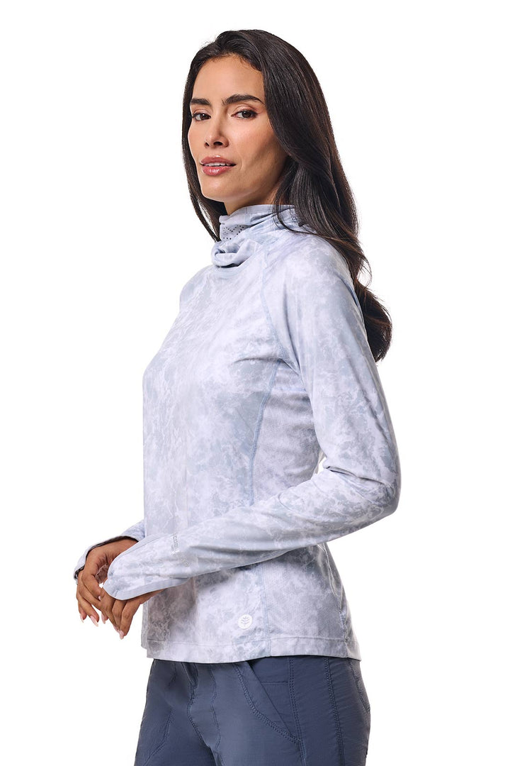 Women's Vented Sun Hoodie | Grey Water Print position-4