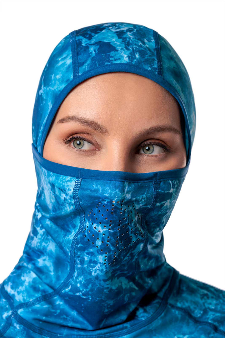 Women's Vented Sun Hoodie| Blue Water Print position-10