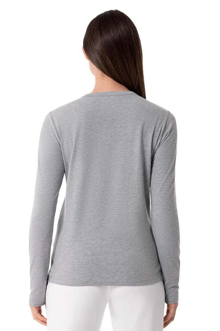 Women's Long-Sleeve Henley T-Shirt | Grey Heather position-4