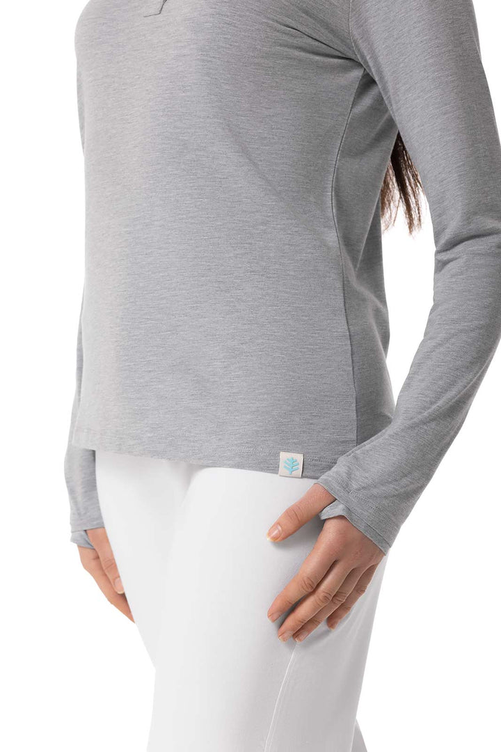 Women's Long-Sleeve Henley T-Shirt | Grey Heather position-5