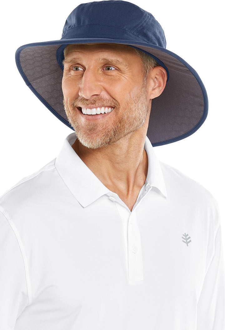 Performance Golf Hat with Wide Brim | Navy position-1