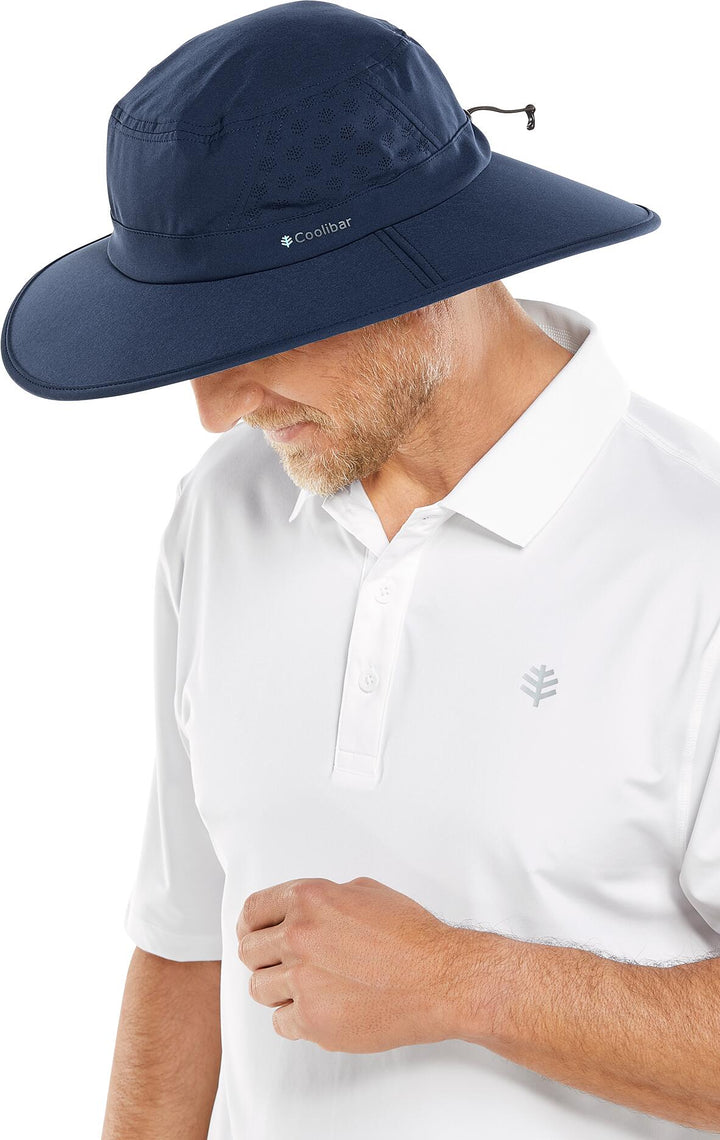 Performance Golf Hat with Wide Brim | Navy position-3