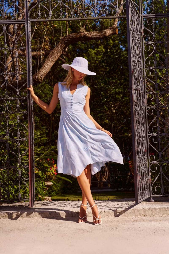Button Front Dress | Skyride Perfect Peony position-1