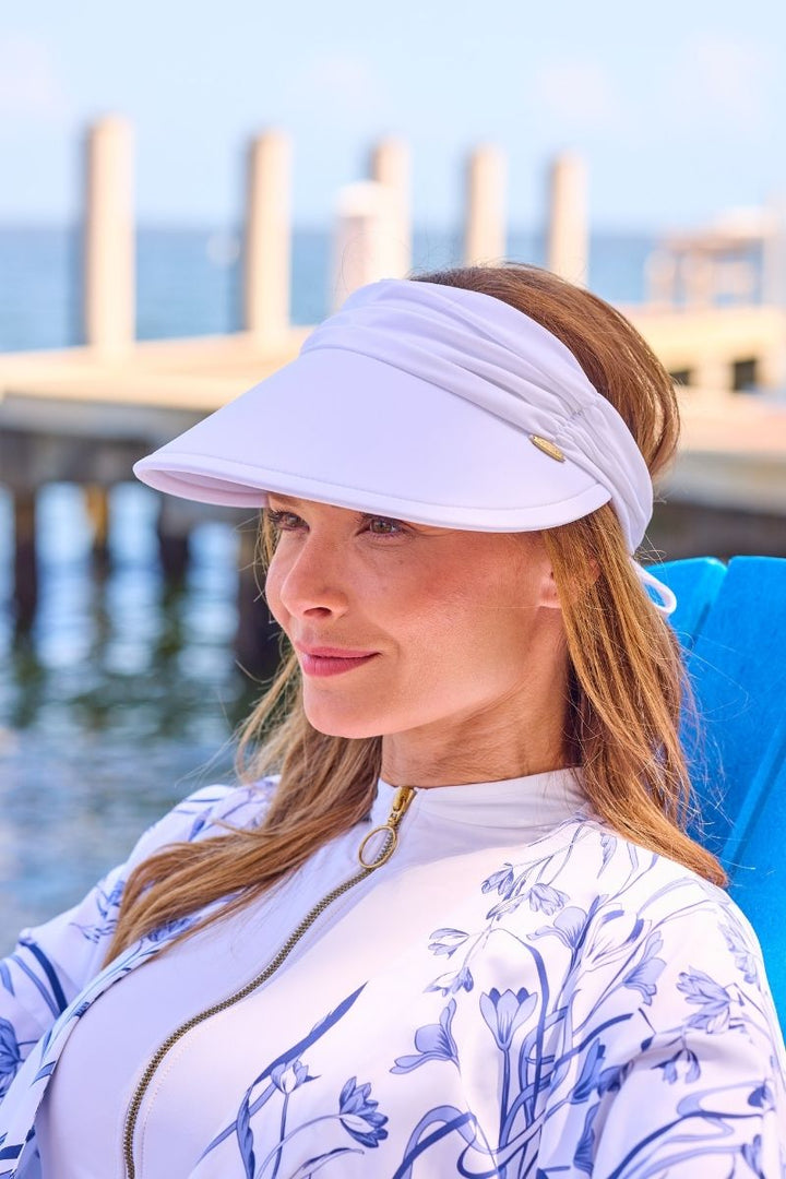 Women's Swim Visor | White position-1