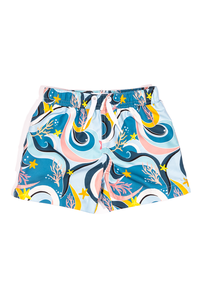 Boys' Swim Trunks | Ocean Candy Wave Pacific Blue position-1