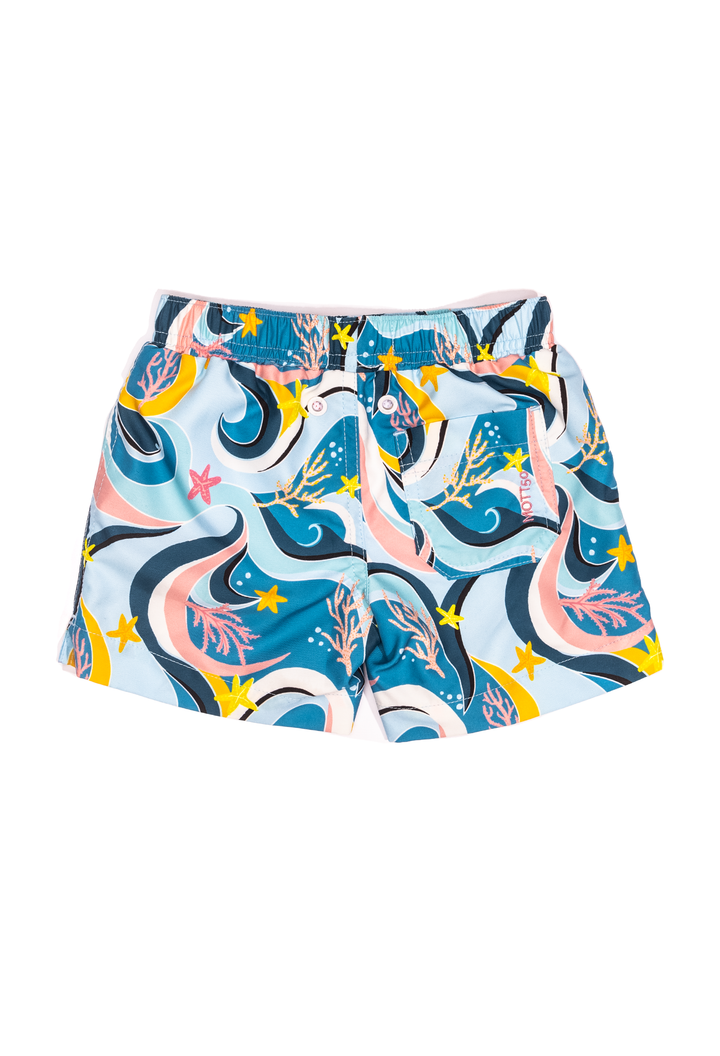 Boys' Swim Trunks | Ocean Candy Wave Pacific Blue position-2
