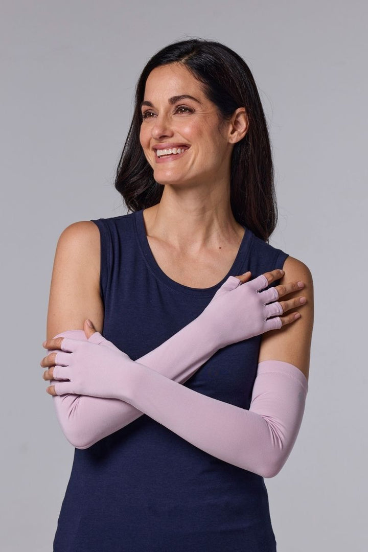 Long Fingerless UV Sun Gloves | Dusty Mauve position-3