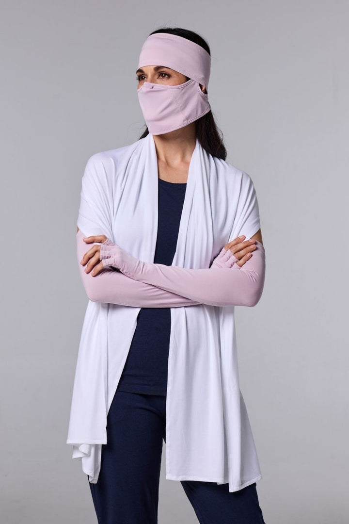 Long Fingerless UV Sun Gloves | Dusty Mauve position-2