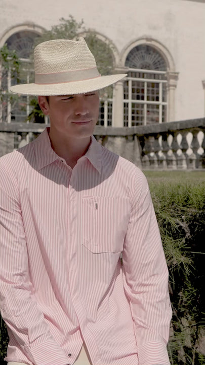 Color_White/Flamingo Pink Stripe