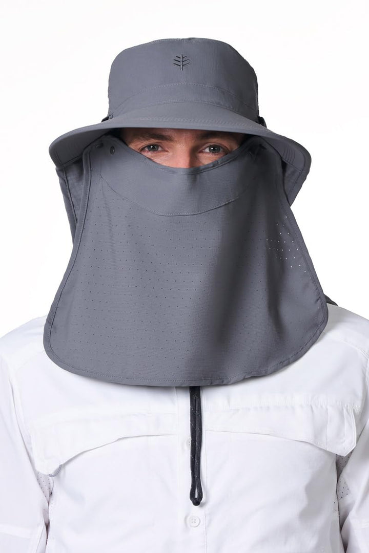 Sun Hat with Neck Drape & Clip-On Face Mask | Carbon position-2